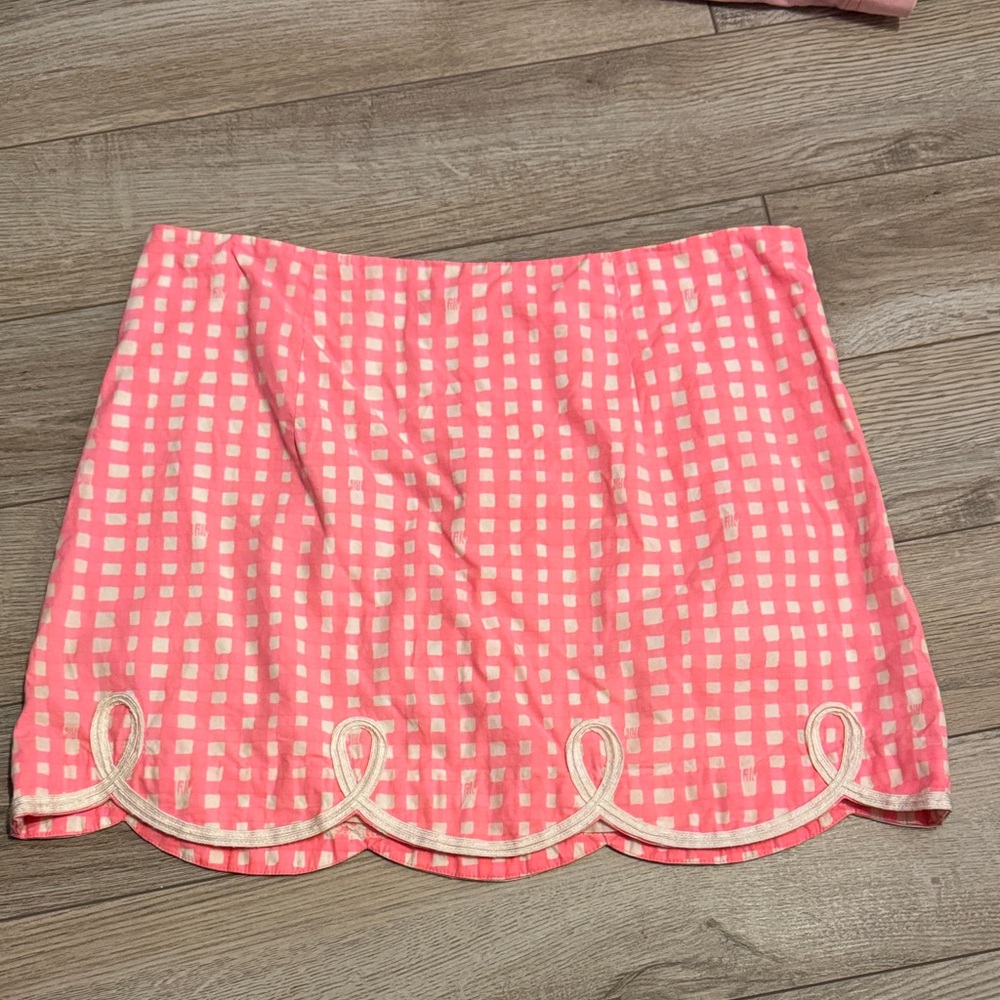 Lilly Pulitzer Pink and White Mini Skirt